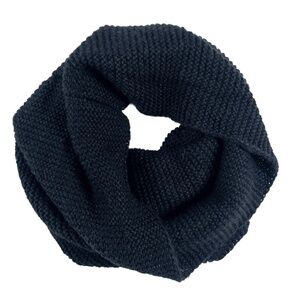 Unbranded Black Subtle Sparkle Knit Stretchy Infinity Scarf Wide Unisex Warm